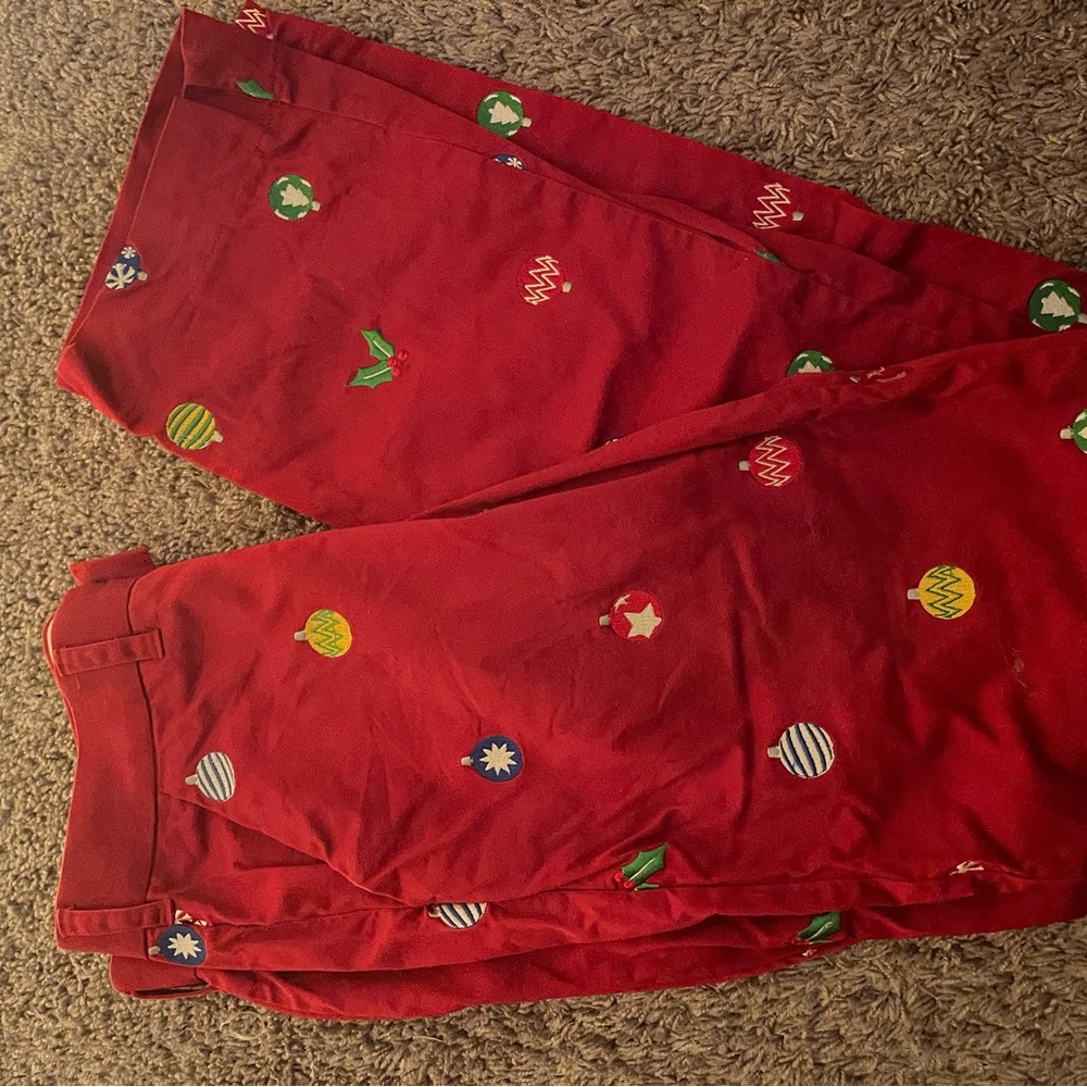 Loudmouth Christmas pants with ornament print